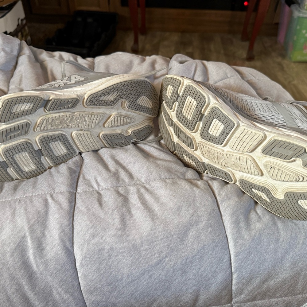 Hoka Light Gray Running Shoes - Picture 3 of 3